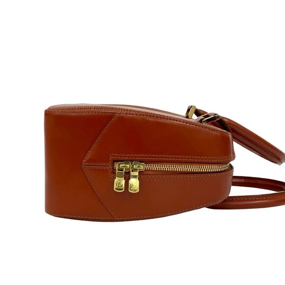 LOUIS VUITTON Authentic Brown Leather Boston Bag - Picture 6 of 9